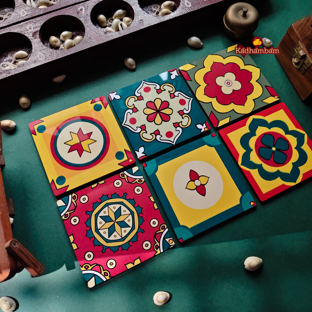 PRE BOOKING - Chettinadu - Aathangudi Tiles Collection - Coaster Pack of 6