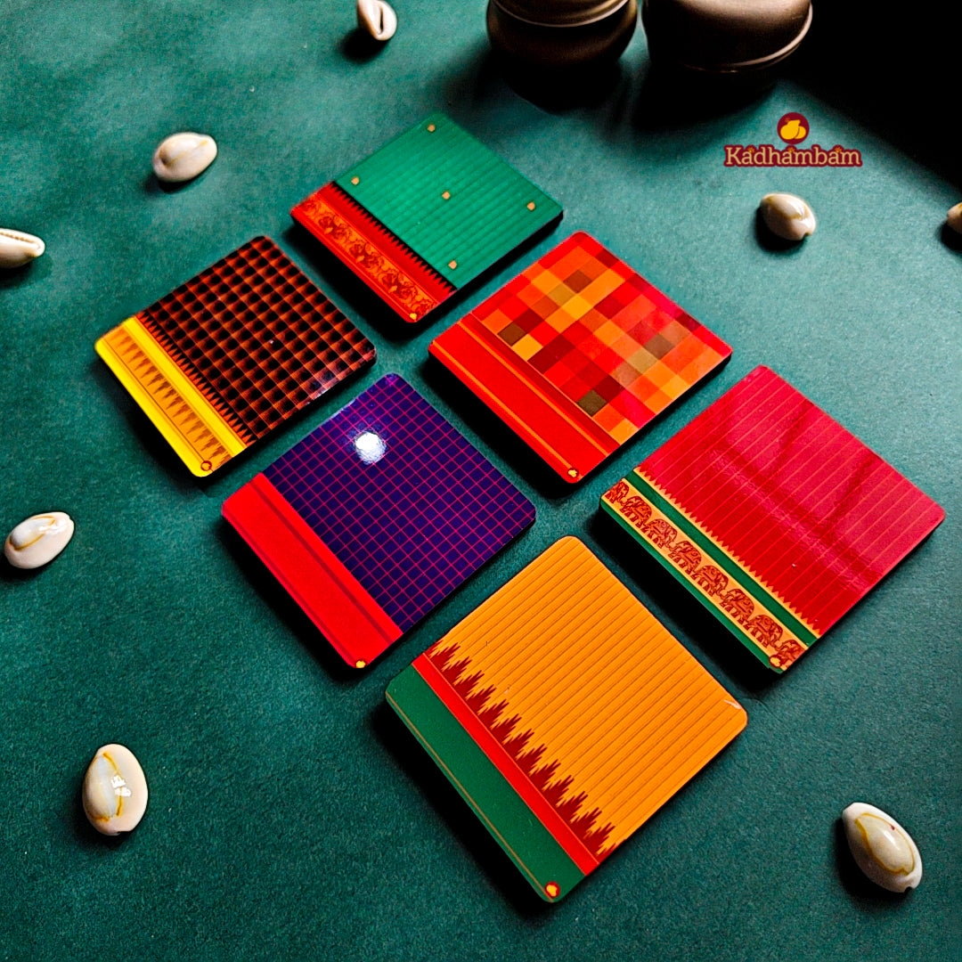 PRE BOOKING - Kanchipuram Weaves - Pattu Collection - Mini Fridge Magnets Pack of 6 pieces (Copy)