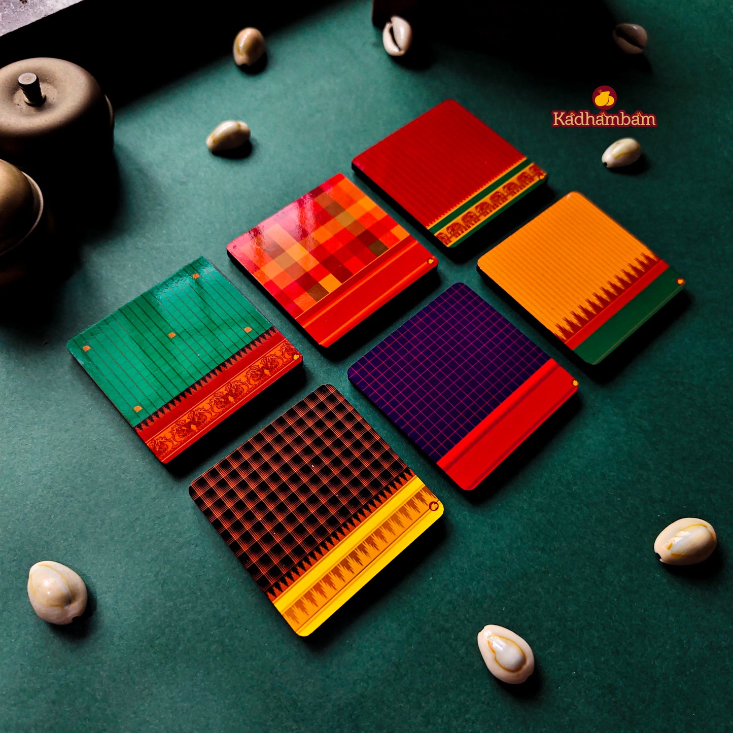PRE BOOKING - Kanchipuram Weaves - Pattu Collection - Mini Fridge Magnets Pack of 6 pieces (Copy)