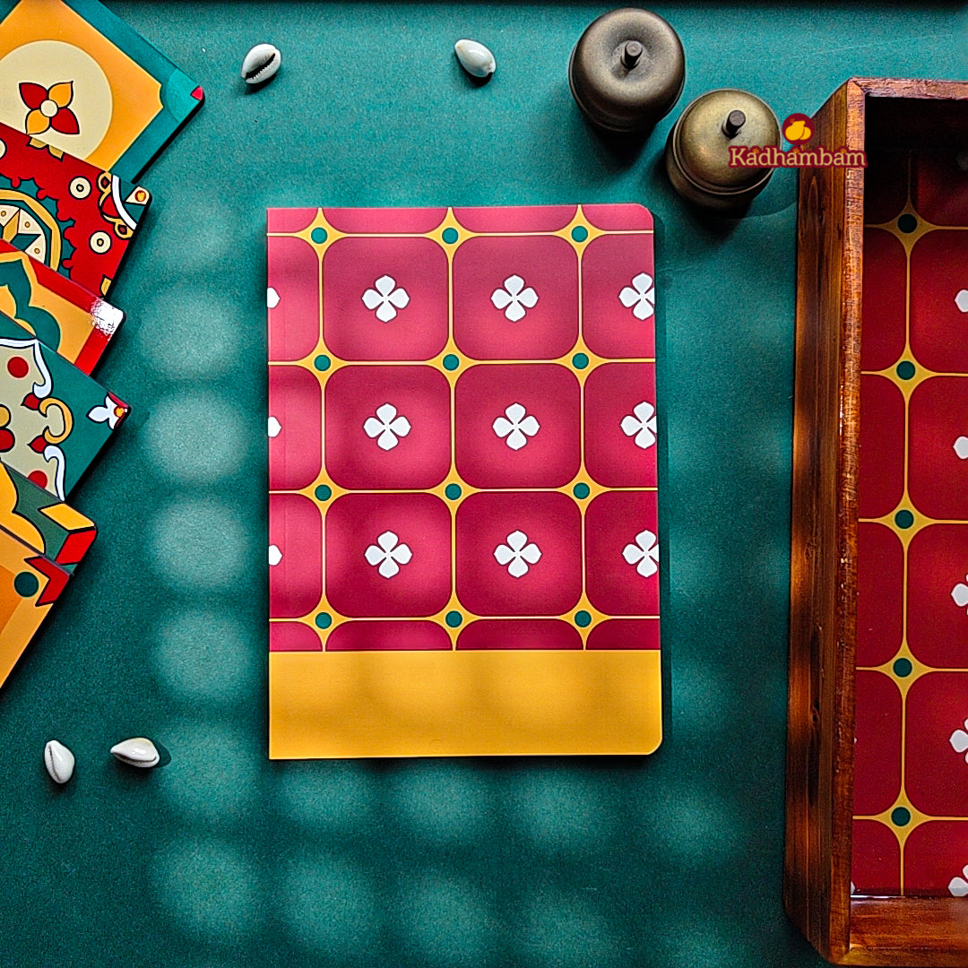 PRE BOOKING - Chettinadu Heritage Aathangudi Tiles Collection (Red) A5 - Journal