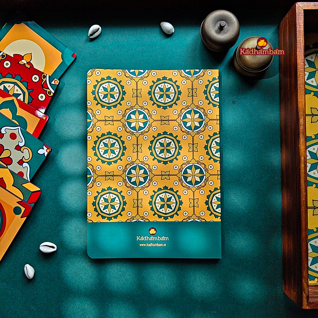 PRE BOOKING - Chettinadu Heritage Aathangudi Tiles Collection (Yellow) A5 - Journal
