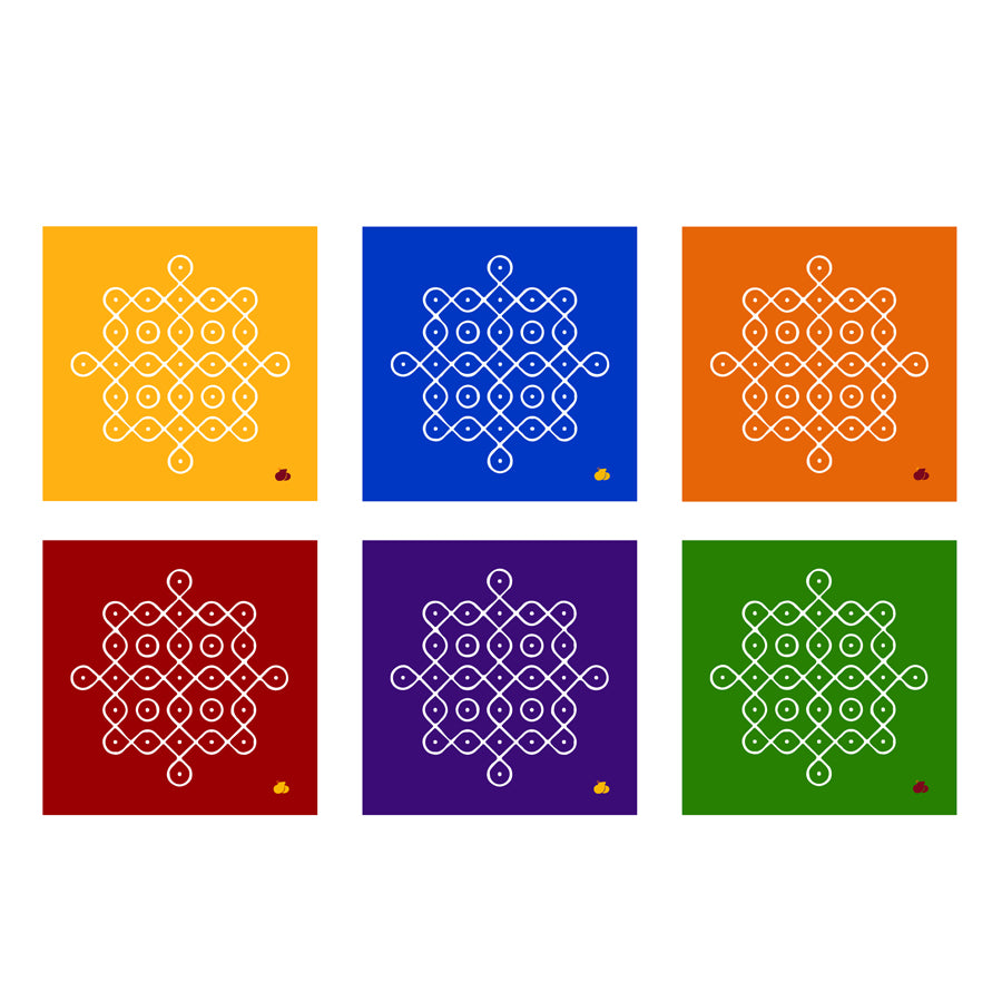 Kolam - Metal Coaster Pack of 6