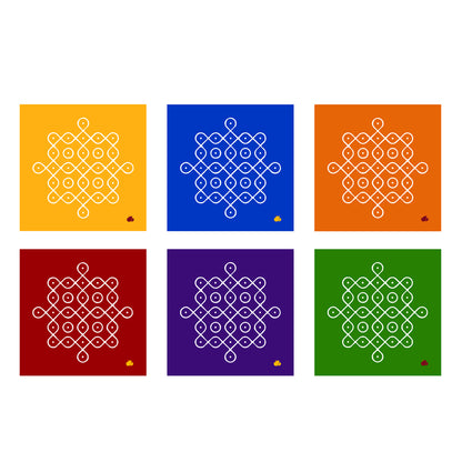 Kolam - Metal Coaster Pack of 6