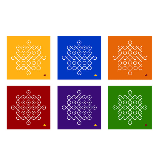 Kolam - Metal Coaster Pack of 6