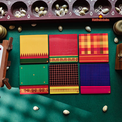 PRE BOOKING - Kanchipuram Weaves - Pattu Collection - Coaster Pack of 6