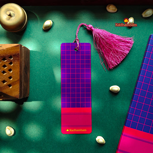 Kanchipuram Weaves - Pattu Collection(Violet) - Metal Bookmark