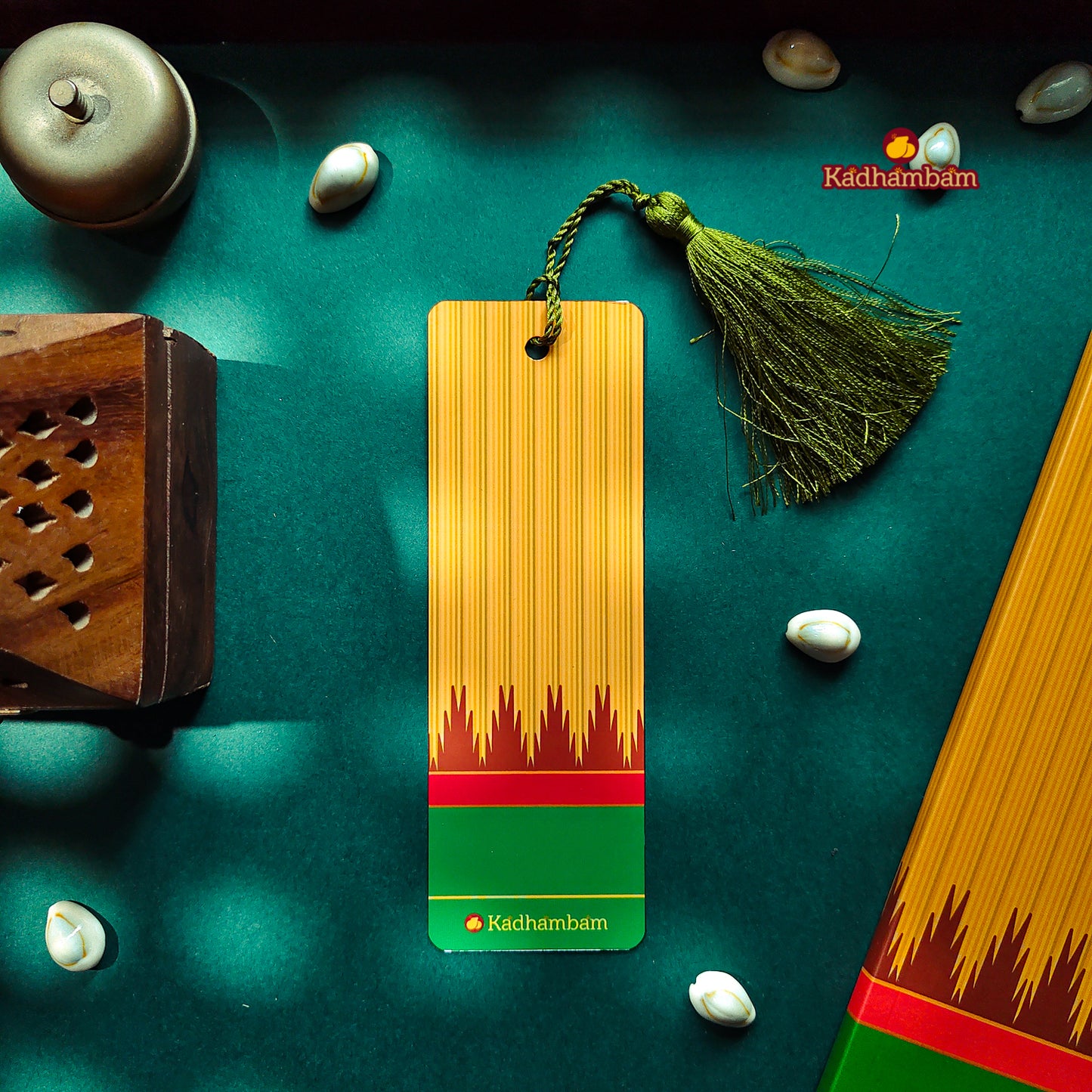 Kanchipuram Weaves - Pattu Collection(Yellow Green) - Metal Bookmark\