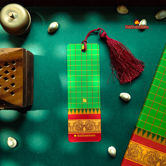 Kanchipuram Weaves - Pattu Collection(Green) - Metal Bookmark