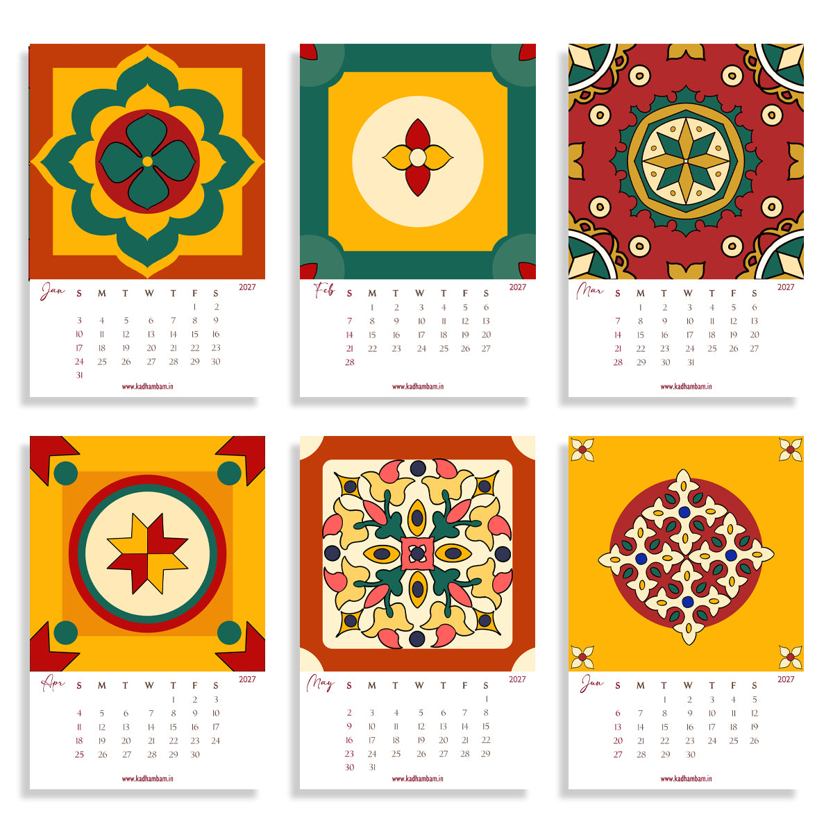 PRE BOOKING -  Chettinad Heritage  - 2027 Tabletop Calendar