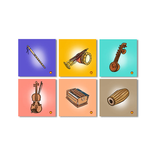 PRE BOOKING - Musical Instruments - Mini Fridge Magnets Pack of 6 pieces