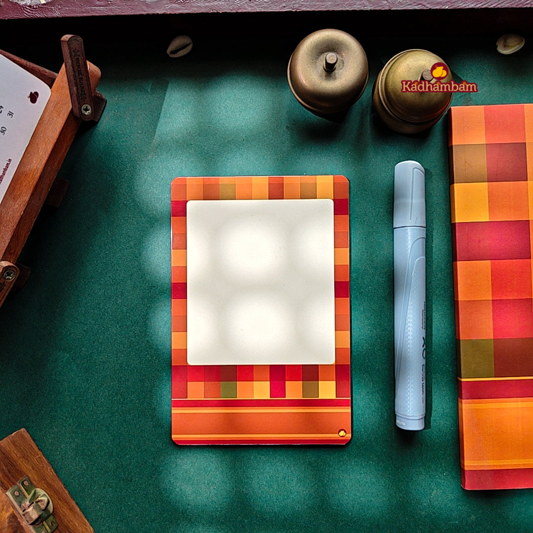 Kanchipuram Weaves - Pattu Collection(Paalum Palam) A6 - Reusable Magnetic Notepad