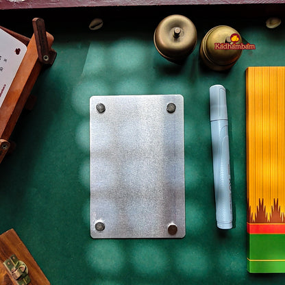Kanchipuram Weaves - Pattu Collection(Yellow Green) A6 - Reusable Magnetic Notepad