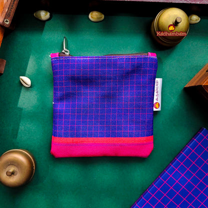 PRE BOOKING - Kanchipuram Weaves - Pattu Collection (Voilet) - Mini pouch