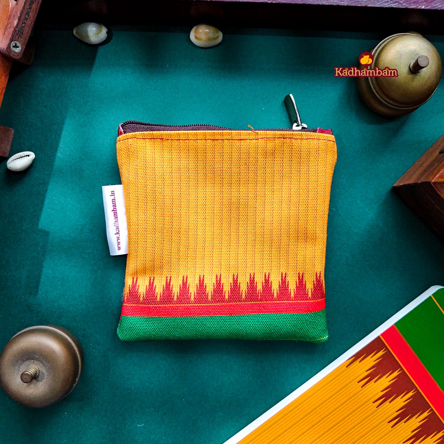 PRE BOOKING - Kanchipuram Weaves - Pattu Collection (Yellow Green) - Mini pouch