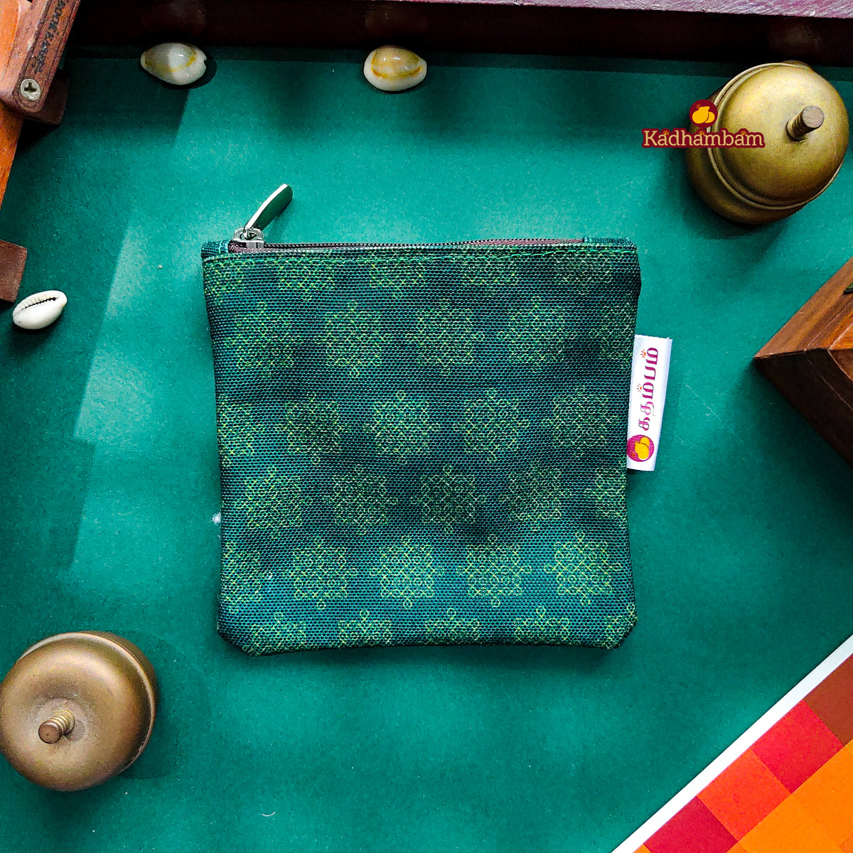PRE BOOKING - Green Kolam - Mini pouch