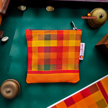 PRE BOOKING - Kanchipuram Weaves - Pattu Collection (Paalum Palamum) - Mini pouch