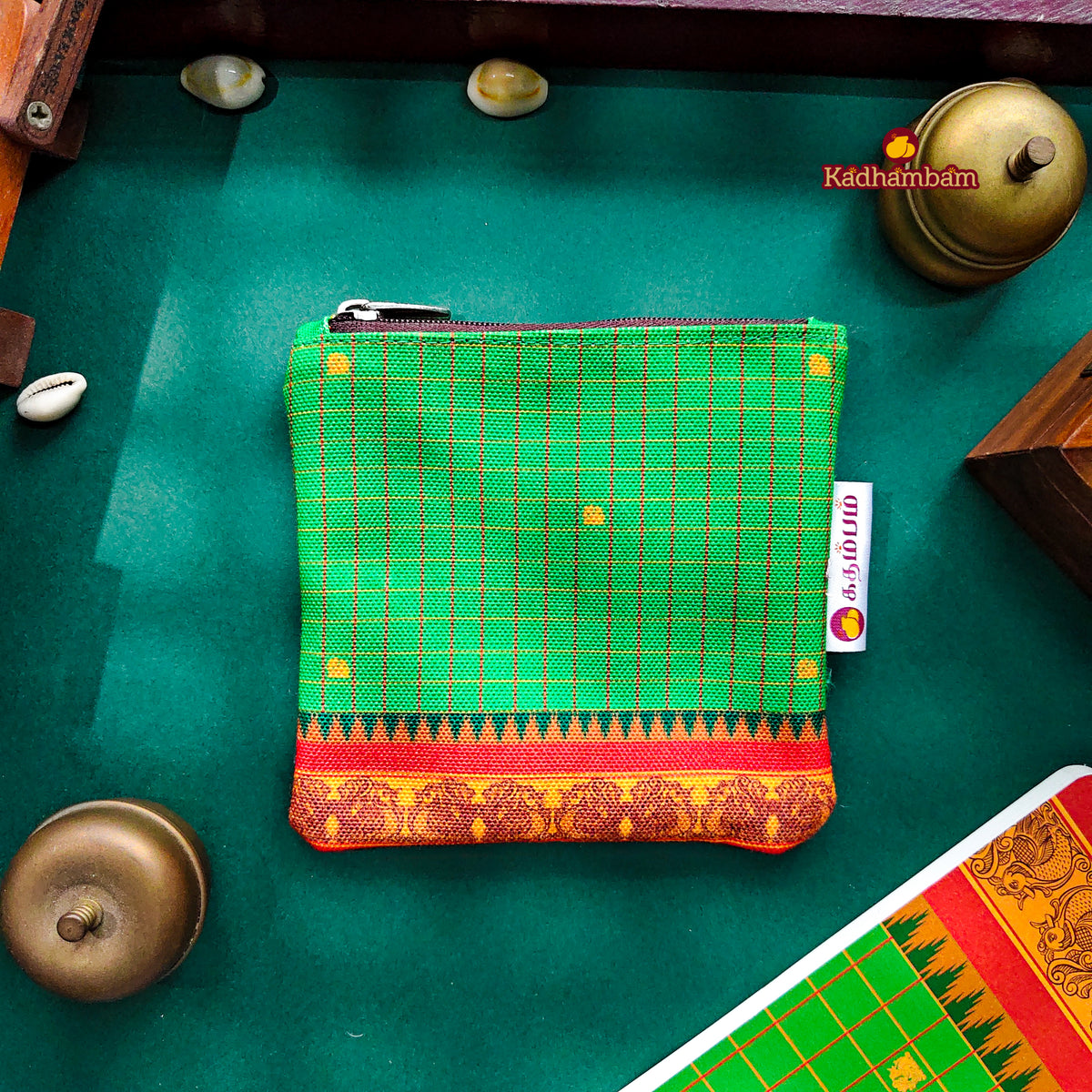 PRE BOOKING - Kanchipuram Weaves - Pattu Collection (Green) - Mini pouch