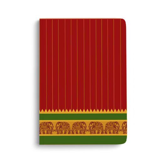 PRE BOOKING - Kanchipuram Weaves - Pattu Collection(Red) A5 - Journal