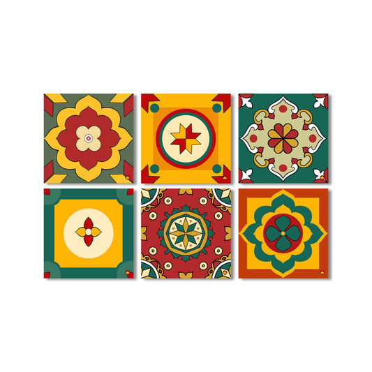 PRE BOOKING - Chettinadu Aathangudi Tiles Collection - Mini Fridge Magnets Pack of 6 pieces