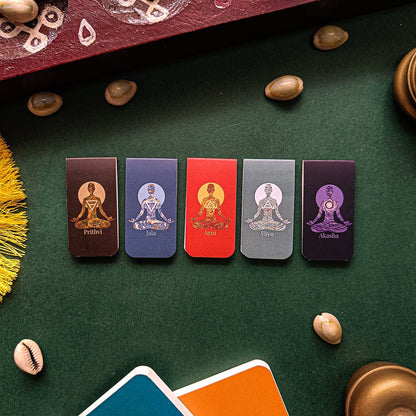 Pancha Bhoothas Magnetic Bookmarks – Pack  of 5 | Kadhambam Cultural Design | Mind–Body Balance Reading Companion